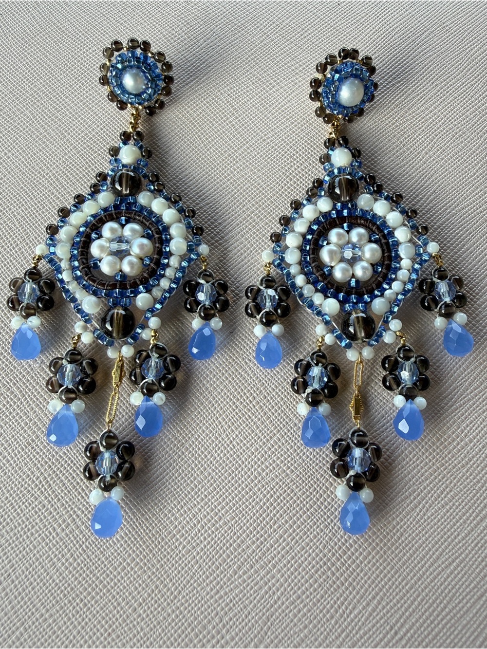Miguel Ases Swarovski Crystal Earrings 4”
